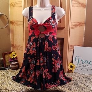 Free people sexy blue flower dress GUC small